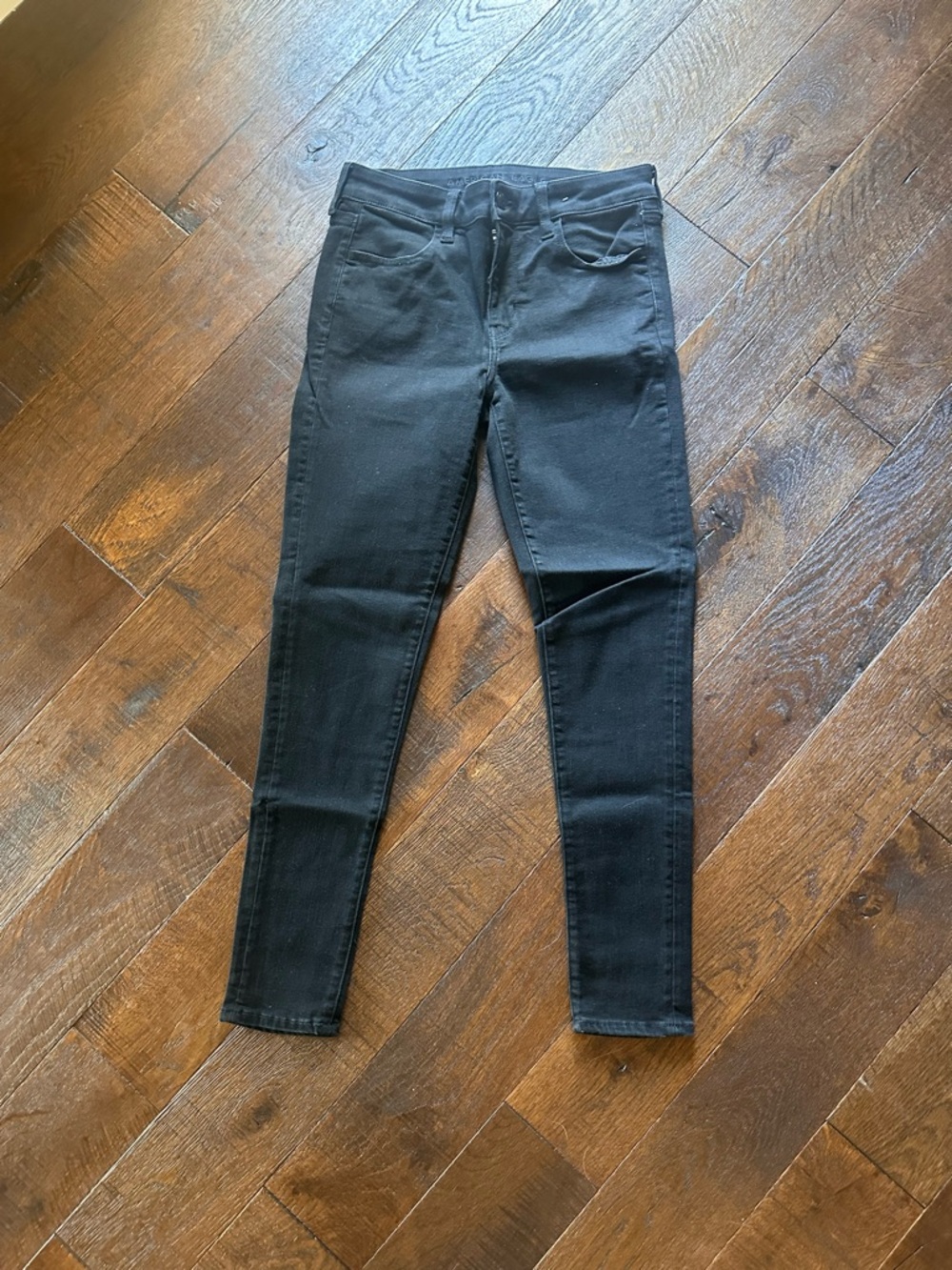 American Eagle Next Level Stretch Black Jeggings Skinny Denim Jeans Size 8